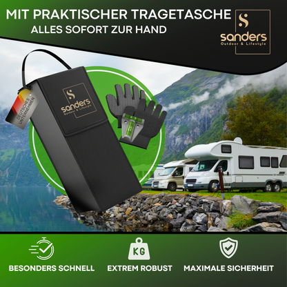 SANDERS Auffahrkeile - [2er Set] robuste Auffahrkeile für Wohnmobil, Wohnwagen | Sicheres & Stufenfreies Nivellieren [<7,5t] Unterlegkeile