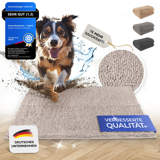 Sanders Luxury Mat | Schmutzfangmatte Innen 60 x 90 cm (24"x36"), rutschfeste Maschinenwaschbare Fußmatte, saugfähige Sauberlaufmatte, Eingangstürmatte für Hund, Eingang, Flur & Camping